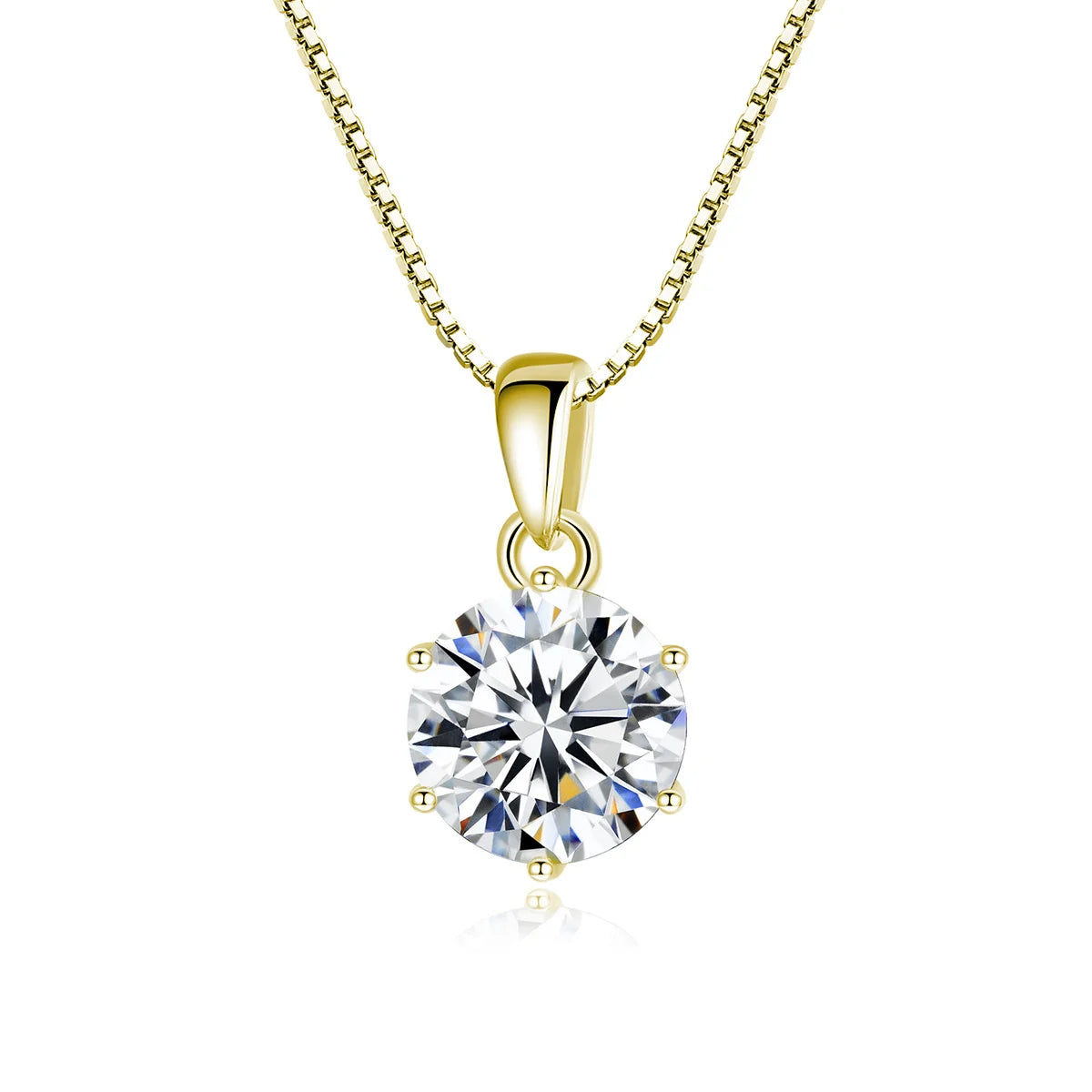 1 Carat Moissanite Pendant Necklace For Women - 925 Sterling Silver.