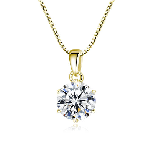 1 Carat Moissanite Pendant Necklace For Women - 925 Sterling Silver.