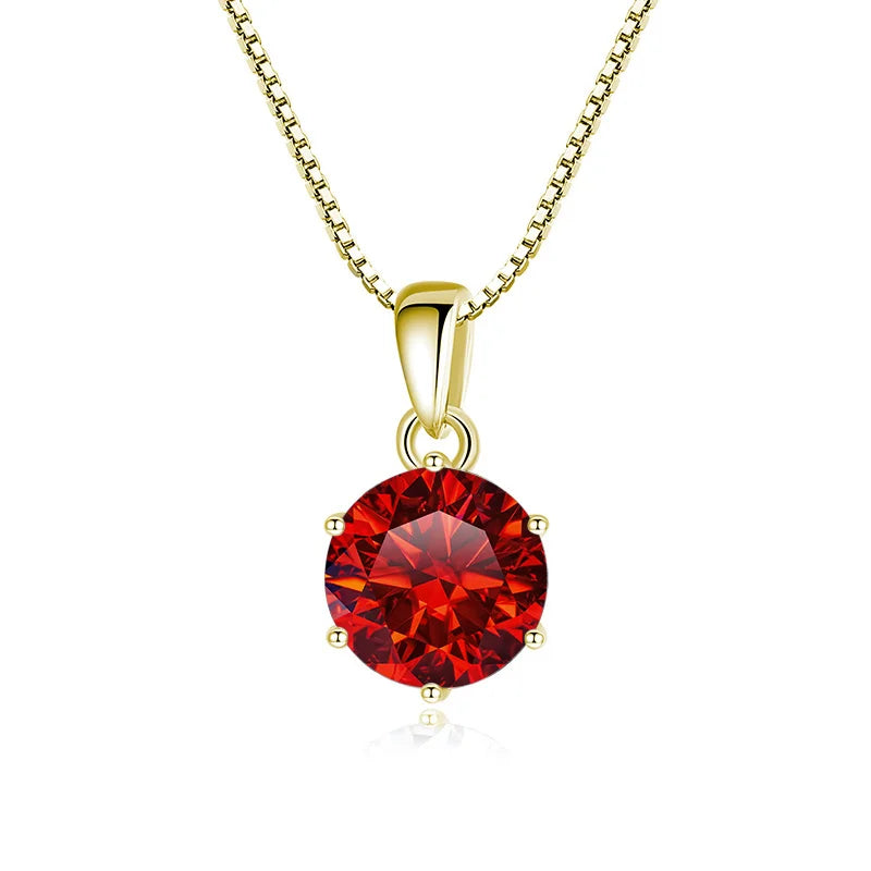 1 Carat Moissanite Pendant Necklace For Women - 925 Sterling Silver.