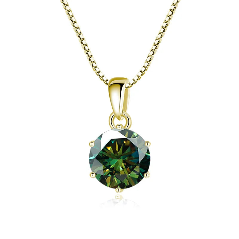 1 Carat Moissanite Pendant Necklace For Women - 925 Sterling Silver.