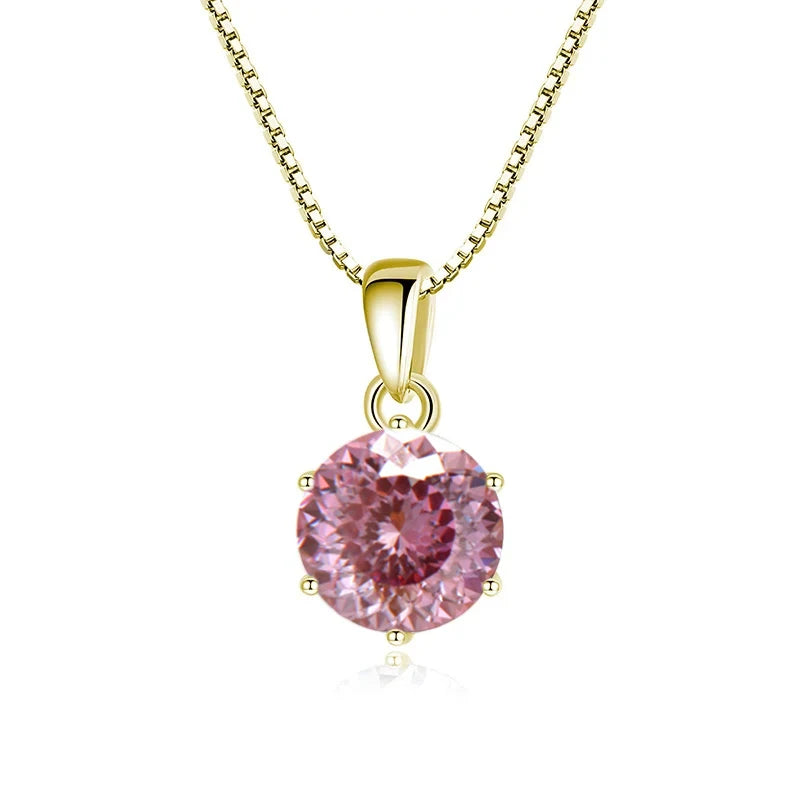 1 Carat Moissanite Pendant Necklace For Women - 925 Sterling Silver.