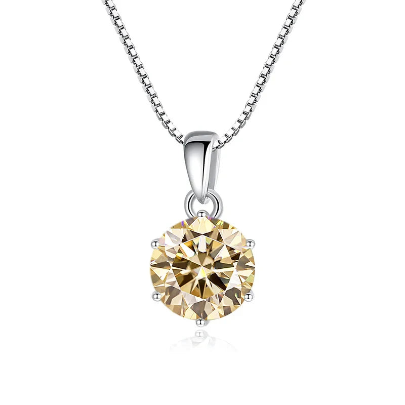 1 Carat Moissanite Pendant Necklace For Women - 925 Sterling Silver.
