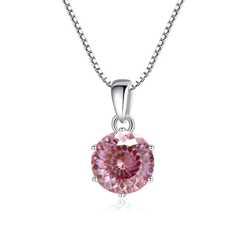 1 Carat Moissanite Pendant Necklace For Women - 925 Sterling Silver.