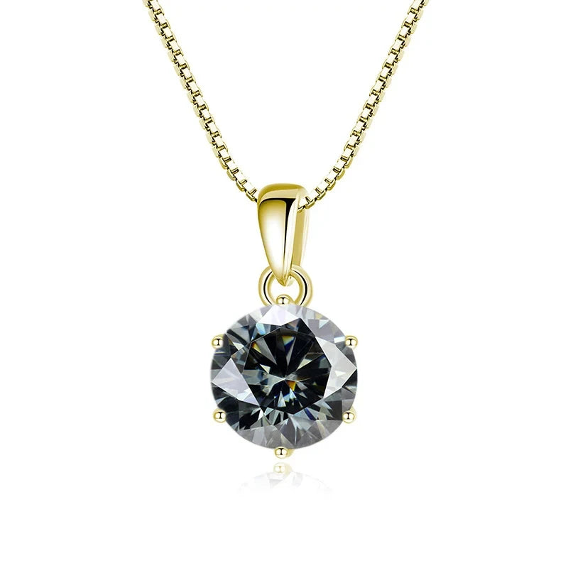 1 Carat Moissanite Pendant Necklace For Women - 925 Sterling Silver.