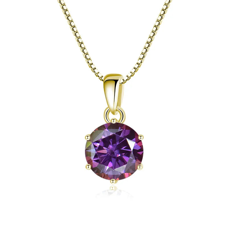1 Carat Moissanite Pendant Necklace For Women - 925 Sterling Silver.