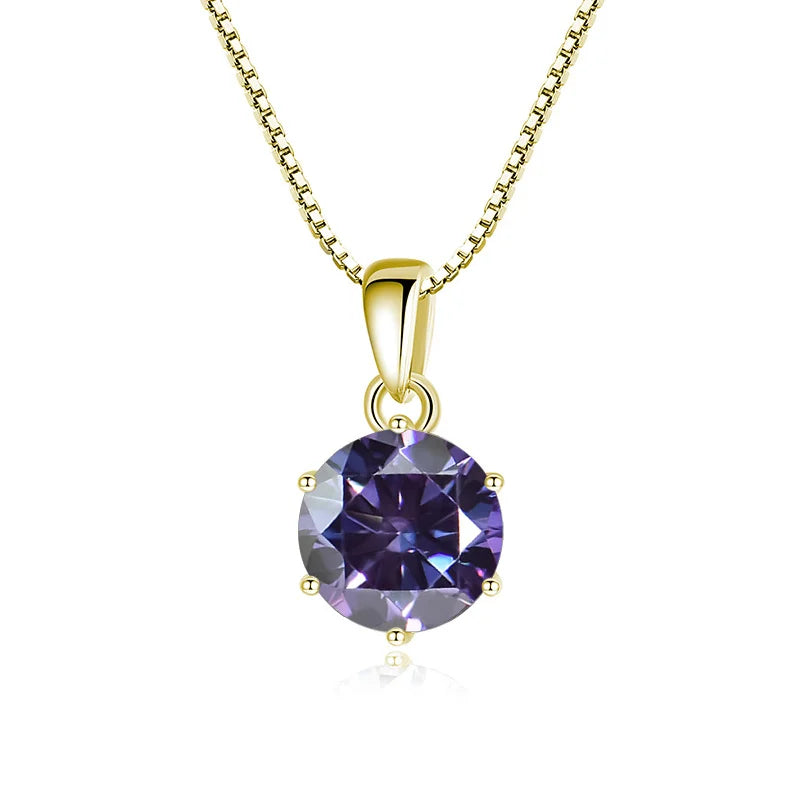 1 Carat Moissanite Pendant Necklace For Women - 925 Sterling Silver.